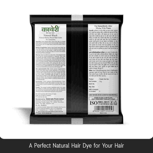 Kaveri Henna Hair Color - Natural Black & Brown, Chemical-Free (Pack Of 20 Sachet)