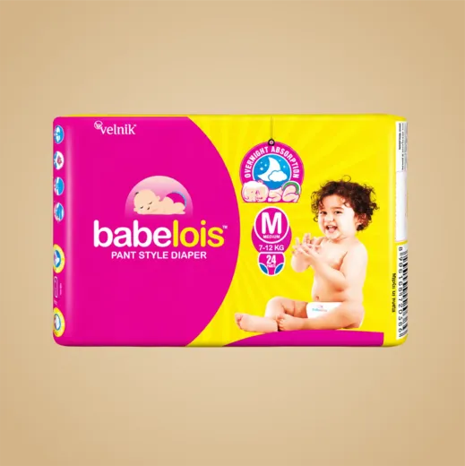 Babelois Pant Style Diapers for Babies| New Baby Diapers with Cottony Soft Advance Gel Technology | Overnight Absorption (S, L, M, 24, count)