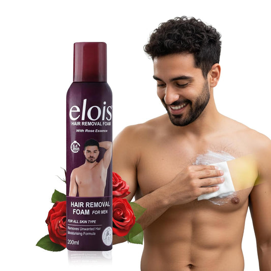 Elois Hair Removal Foam Spray For Men Painless Hair Removal For Arms Underarms & Legs – With Rose Extract Suitable For All Skin Type 200ml (Pack of 1 & 2, Rose)