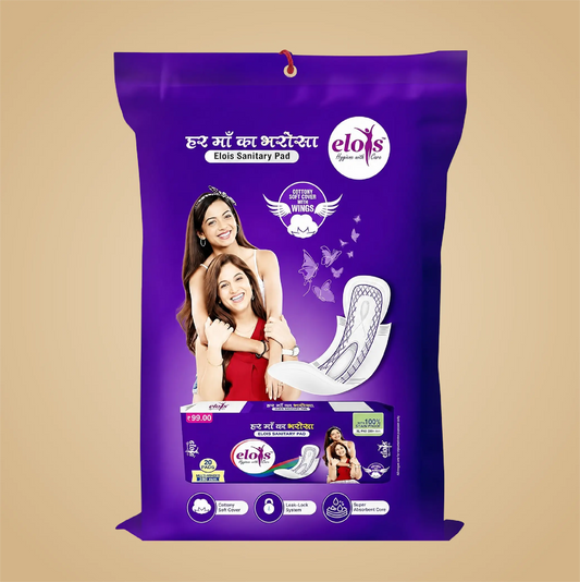 Elois Heavy Flow Pads XL 280mm for Women with Cotton Soft Cover, Super Absorbent Core, Leak Lock System & Secure Wings | Pack of 4