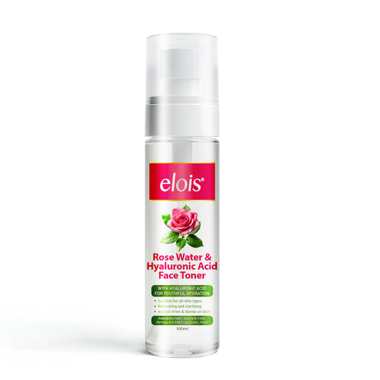 Elois Rose Water & Hyaluronic Acid Face Toner | Deep Hydration & Skin Refreshing Toner | Alcohol Free & Gentle on Skin | Paraben & Sulphate Free | For All Skin Types | 100 ml