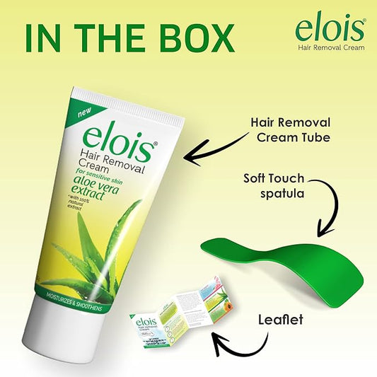 Elois Hair Removal Cream for Women & Girls | Hair Remover Cream for Bikini Area & Private Parts | Silky Soft Skin with Aleo Vera Essence | For Legs, Underarms & Arms - 25g (Pack of 1, 3, 4, 5, 6)
