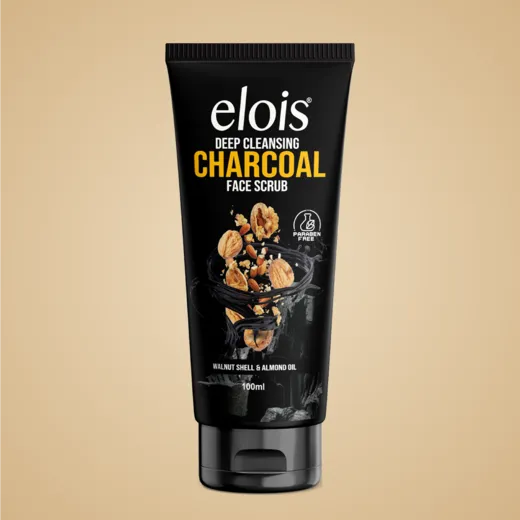 Elois Activated Charcoal Face Scrub for Clear, Oil-Free & Smooth Skin | 100ml