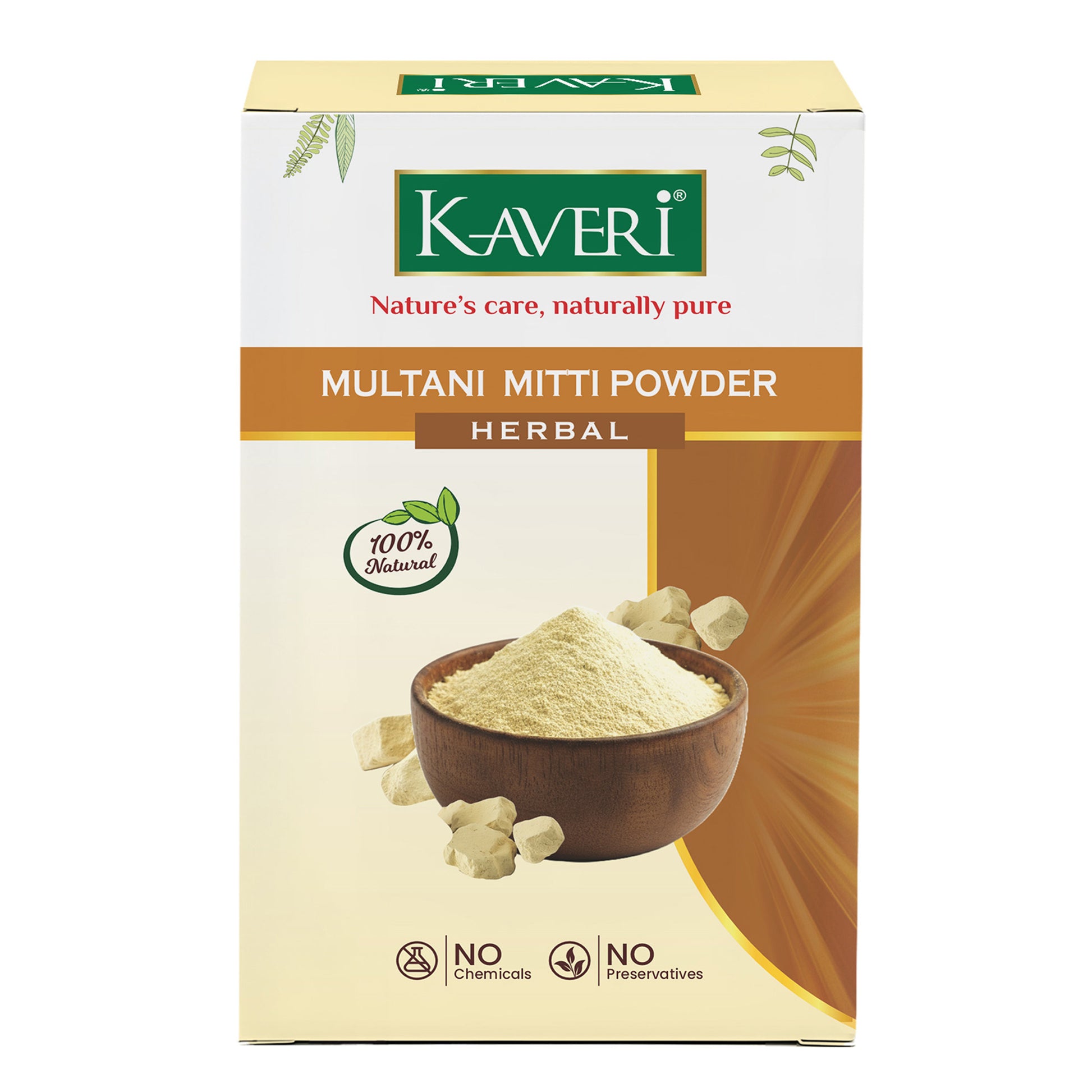 Kaveri Multani Mitti Powder for Face & Body Care | Natural Fuller’s Earth Powder | Deep Cleansing & Oil Control | Herbal Skincare Powder for Glowing Skin | 100% Chemicals & Preservatives Free – 200gm