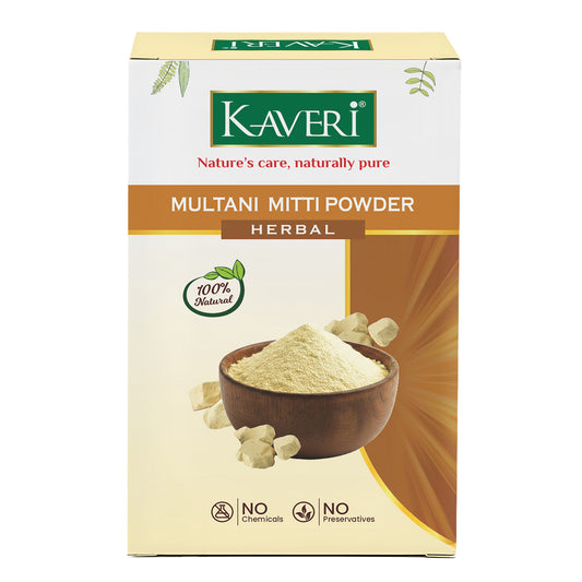 Kaveri Multani Mitti Powder for Face & Body Care | Natural Fuller’s Earth Powder | Deep Cleansing & Oil Control | Herbal Skincare Powder for Glowing Skin | 100% Chemicals & Preservatives Free – 200gm