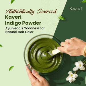 Kaveri Herbal & Organic Indigo Powder for Natural Black Hair Color Chemical-Free Helps Protect Hair from Damage and Supports Healthy Hair 200g