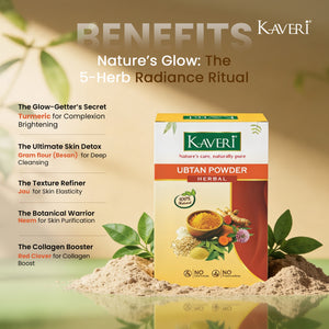 Kaveri Ubtan Powder for Glowing Skin & Tan Removal | Nature Sunnipindi Herbal Nalangu Maavu Ubtan Bath Powder For Skin | Ubtan Body Scrub | Face Pack Mask | Chemicals & Preservatives Free 200gm