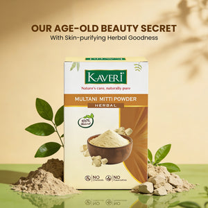 Kaveri Multani Mitti Powder for Face & Body Care | Natural Fuller’s Earth Powder | Deep Cleansing & Oil Control | Herbal Skincare Powder for Glowing Skin | 100% Chemicals & Preservatives Free – 200gm