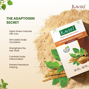 Kaveri Ashwagandha Powder for Hair & Skin Care | Natural Organic Herbal Ashwagandha Powder | DIY Face Pack & Hair Mask | Chemicals & Preservatives Free 200gm
