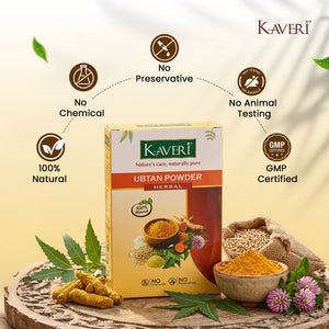Kaveri Ubtan Powder for Glowing Skin & Tan Removal | Nature Sunnipindi Herbal Nalangu Maavu Ubtan Bath Powder For Skin | Ubtan Body Scrub | Face Pack Mask | Chemicals & Preservatives Free 200gm