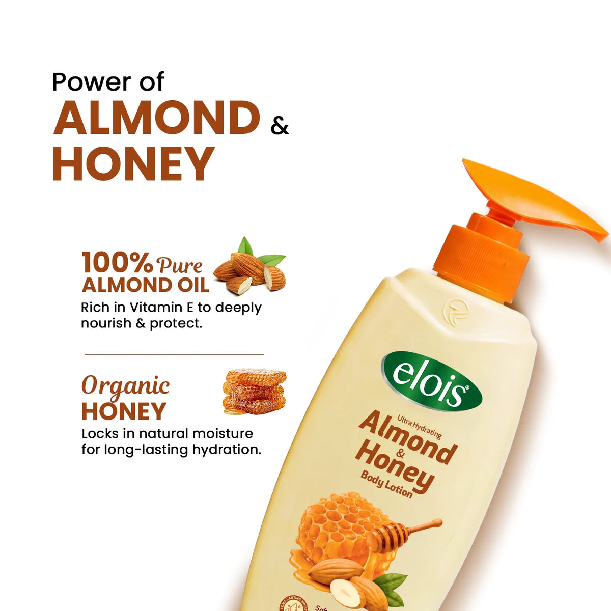 Elois Almond & Honey Body Lotion Ultra Hydrating with Sweet Almond Oil & Honey Extract 500 ml