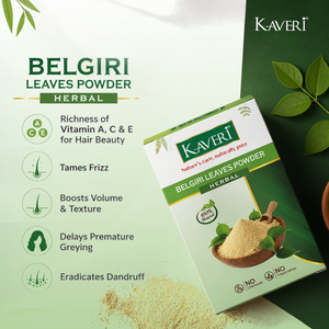 Kaveri Belgiri Leaves Powder | Natural Bael Leaf Powder for Skin & Hair Care | Herbal Face Pack | Scalp Care & Hair Mask| Chemicals & Preservatives Free 200g