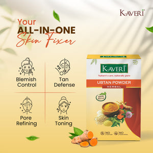 Kaveri Ubtan Powder for Glowing Skin & Tan Removal | Nature Sunnipindi Herbal Nalangu Maavu Ubtan Bath Powder For Skin | Ubtan Body Scrub | Face Pack Mask | Chemicals & Preservatives Free 200gm