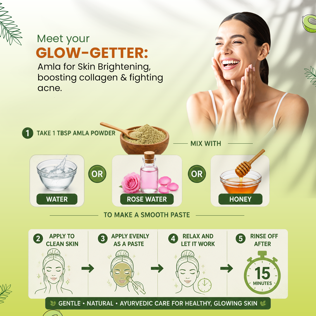 Kaveri Amla Powder for Hair & Skin Care Natural Indian Gooseberry Powder | Herbal Hair Mask & Face Pack | Chemicals & Preservatives Free 200gm