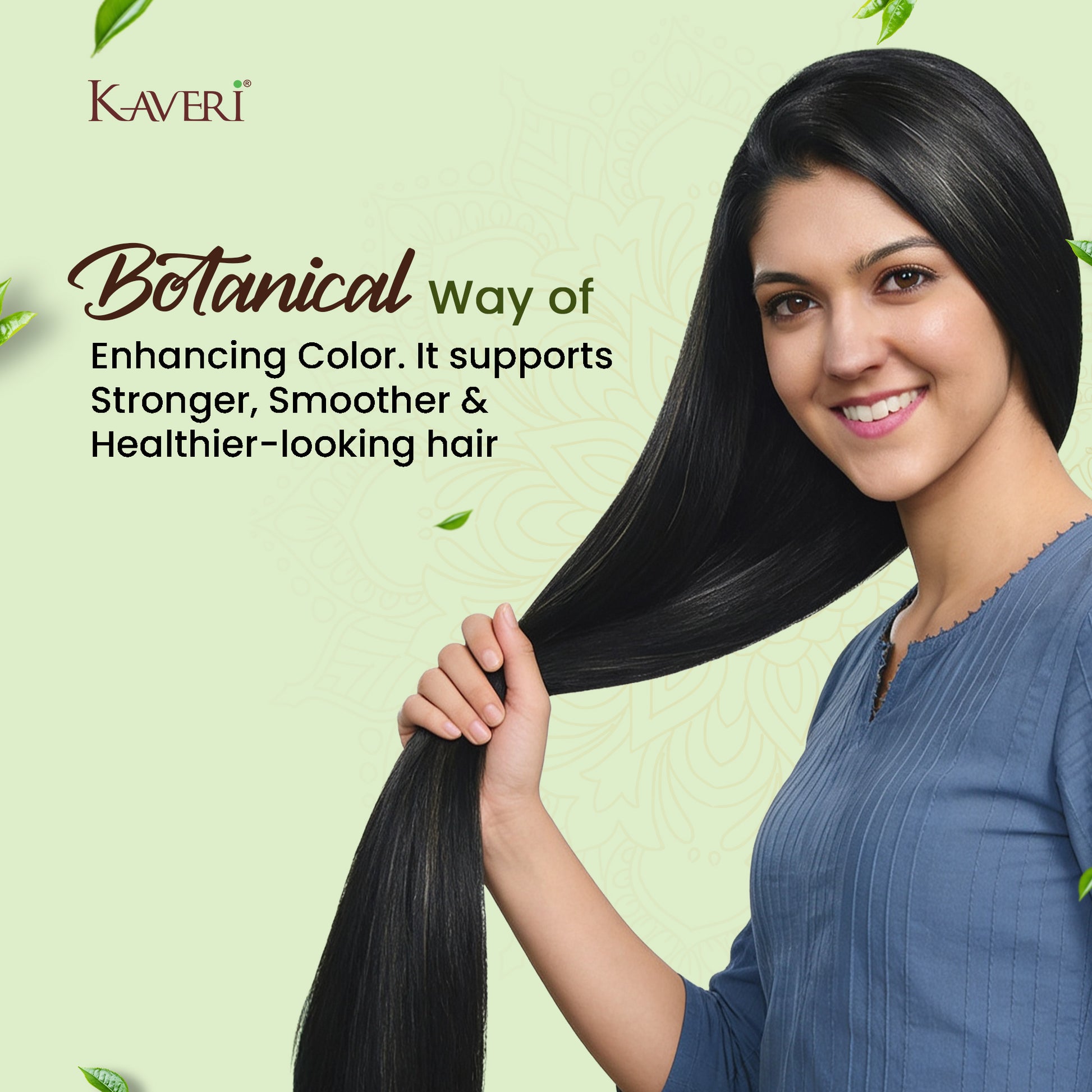 Kaveri Herbal & Organic Indigo Powder for Natural Black Hair Color Chemical-Free Helps Protect Hair from Damage and Supports Healthy Hair 200g