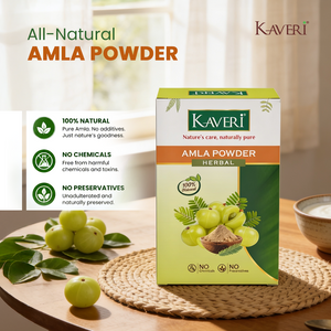 Kaveri Amla Powder for Hair & Skin Care Natural Indian Gooseberry Powder | Herbal Hair Mask & Face Pack | Chemicals & Preservatives Free 200gm