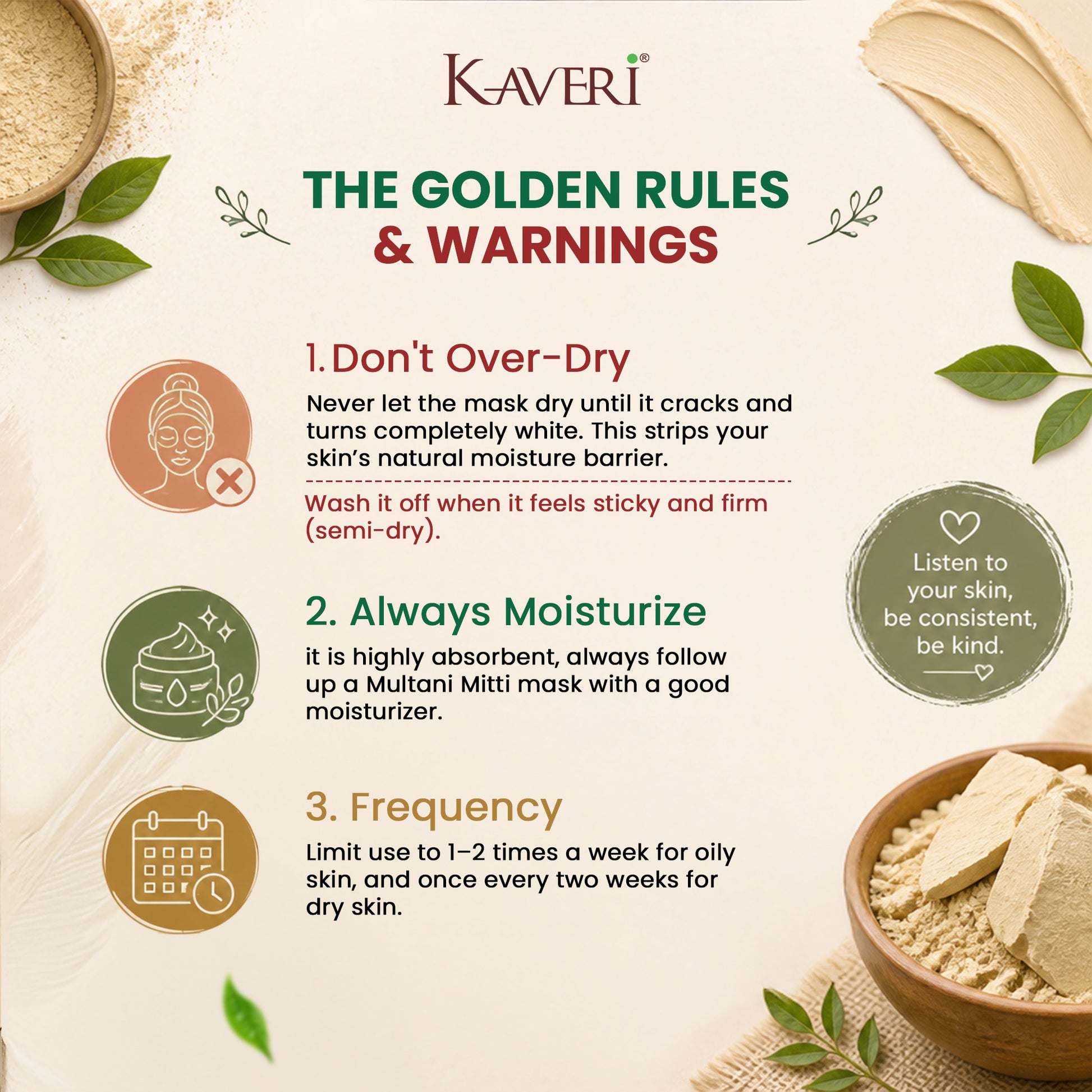 Kaveri Multani Mitti Powder for Face & Body Care | Natural Fuller’s Earth Powder | Deep Cleansing & Oil Control | Herbal Skincare Powder for Glowing Skin | 100% Chemicals & Preservatives Free – 200gm