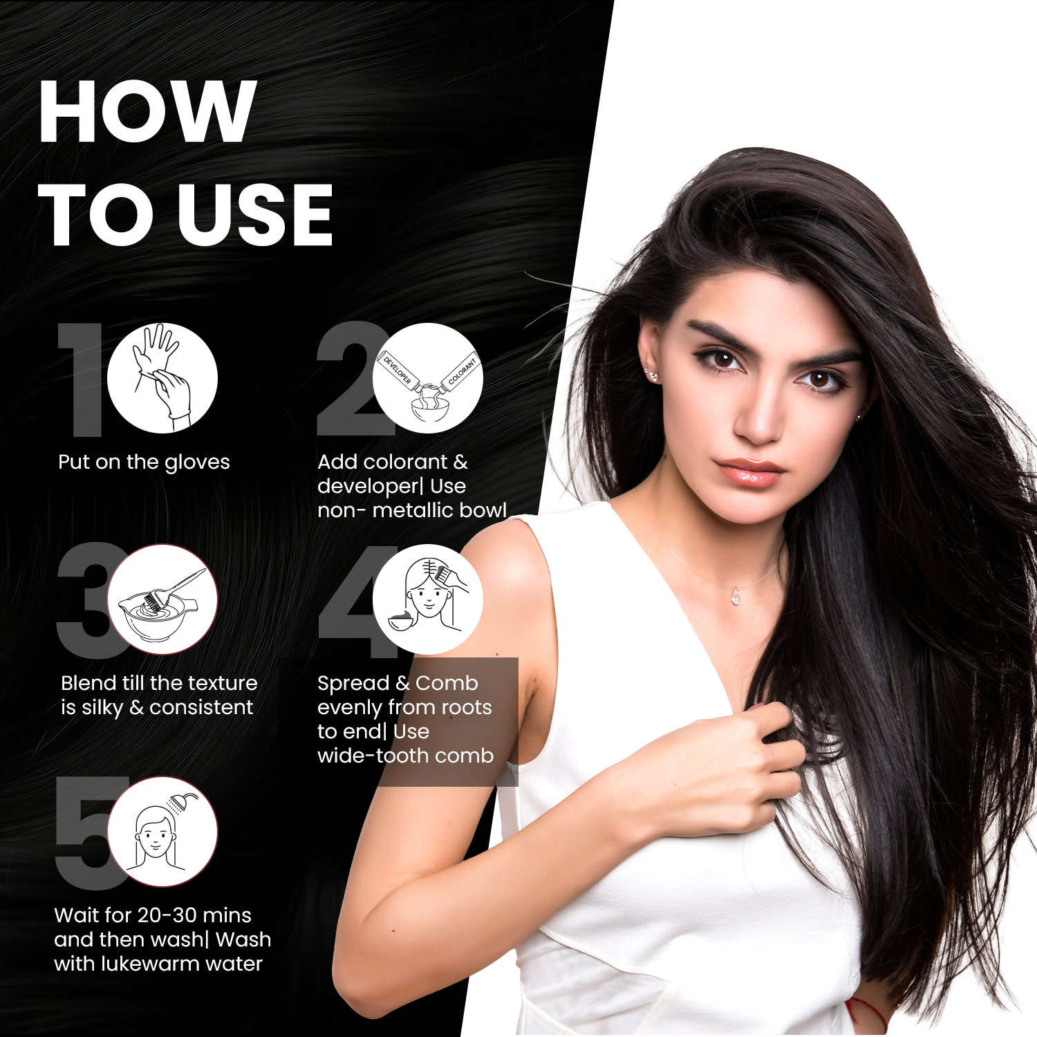 Kaveri Fruit Vinegar Gel Hair Color Natural Black Hair Dye for Men & Women | No Ammonia & No Harsh PPD Long-Lasting Colour Gentle on Scalp For 100% Grey Coverage 450ml x 2