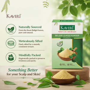 Kaveri Belgiri Leaves Powder | Natural Bael Leaf Powder for Skin & Hair Care | Herbal Face Pack | Scalp Care & Hair Mask| Chemicals & Preservatives Free 200g