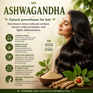 Kaveri Ashwagandha Powder for Hair & Skin Care | Natural Organic Herbal Ashwagandha Powder | DIY Face Pack & Hair Mask | Chemicals & Preservatives Free 200gm