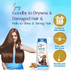 Velnik Natural Shine Hair Shampoo with Goodness of Almond Prevent Hair Breakage For Silky Smoothing and Dry Hair - pack of 3 (88ml)