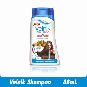 Velnik Natural Shine Hair Shampoo with Goodness of Almond Prevent Hair Breakage For Silky Smoothing and Dry Hair - pack of 3 (88ml)