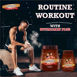 Nutrigain Plus Ayurvedic Weight Gainer Supplement Powder and Capsules 500 gm Powder with 60 Capsules Combo.