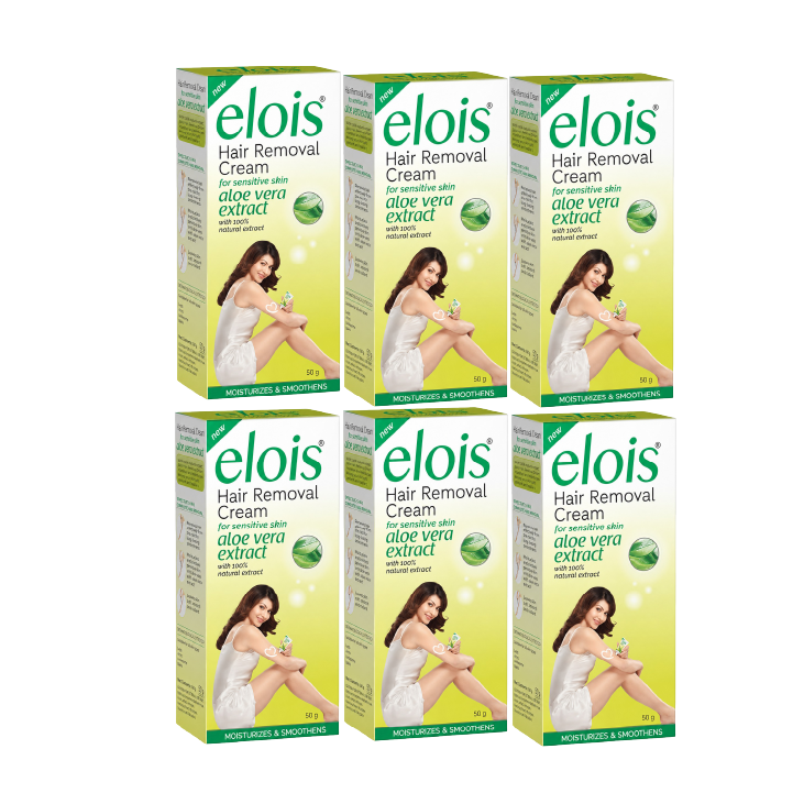 Elois Hair Removal Cream Aloe Vera Formula – 50g | Pack of 2, 3, 4 & 6