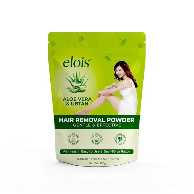 Elois Hair Removal Powder For Woman Bikini Area – Pack Of 1 & 2 100 Gram Hair Remover Herbal Wax Powder Pain Less For All Skin Types Hands, Legs, Underarms, Bikini & Intimate Area – Aleo Vera & Ubtan | Chandan & Ubtan | Chocolate | Turmeric & Ubtan