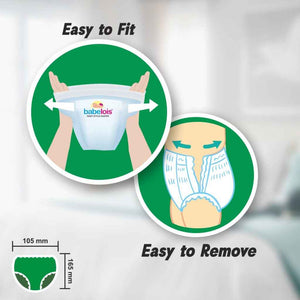 Babelois Pants Style Diaper With Overnight Absorption and Multilayer Leak Guard Baby Diapers S Size, 42 Count | India's Fastest Absorbing Diaper, Patented Dry Xpert Channel, Ideal for 4 to 8 Kgs