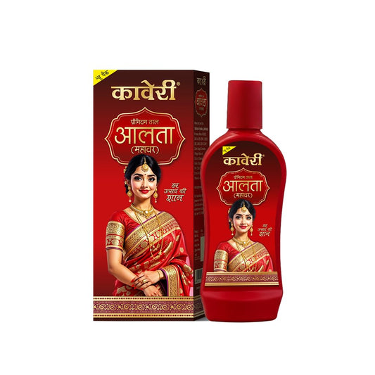Kaveri Alta Red Colour For Feet - Liquid Alta for Women & Girls Hand & Feet Designs - 100ML For Bharatanatyam Dance, puja & Weddings | Long Lasting, Skin-Friendly & Waterproof Alta (Pack Of 1)