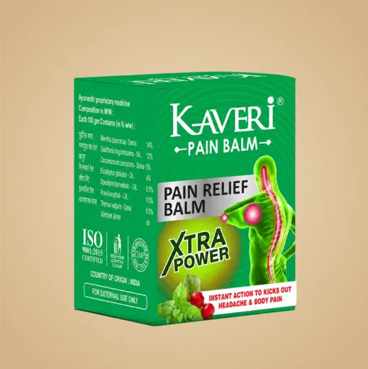 Kaveri Green Xtra Power Ayurvedic Pain Balm for Headache, Joint, Muscle & Back Pain Relief | Pack of 10 (8g Each)
