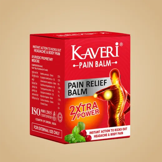 Kaveri Pain balm 2X Xtra PowerAyurvedic balm for effective Relief from Headache and Body pain,Sprain Muscle Pain, Joint Pain, Knee Pain and Cold (pack of 10, 8gm each)