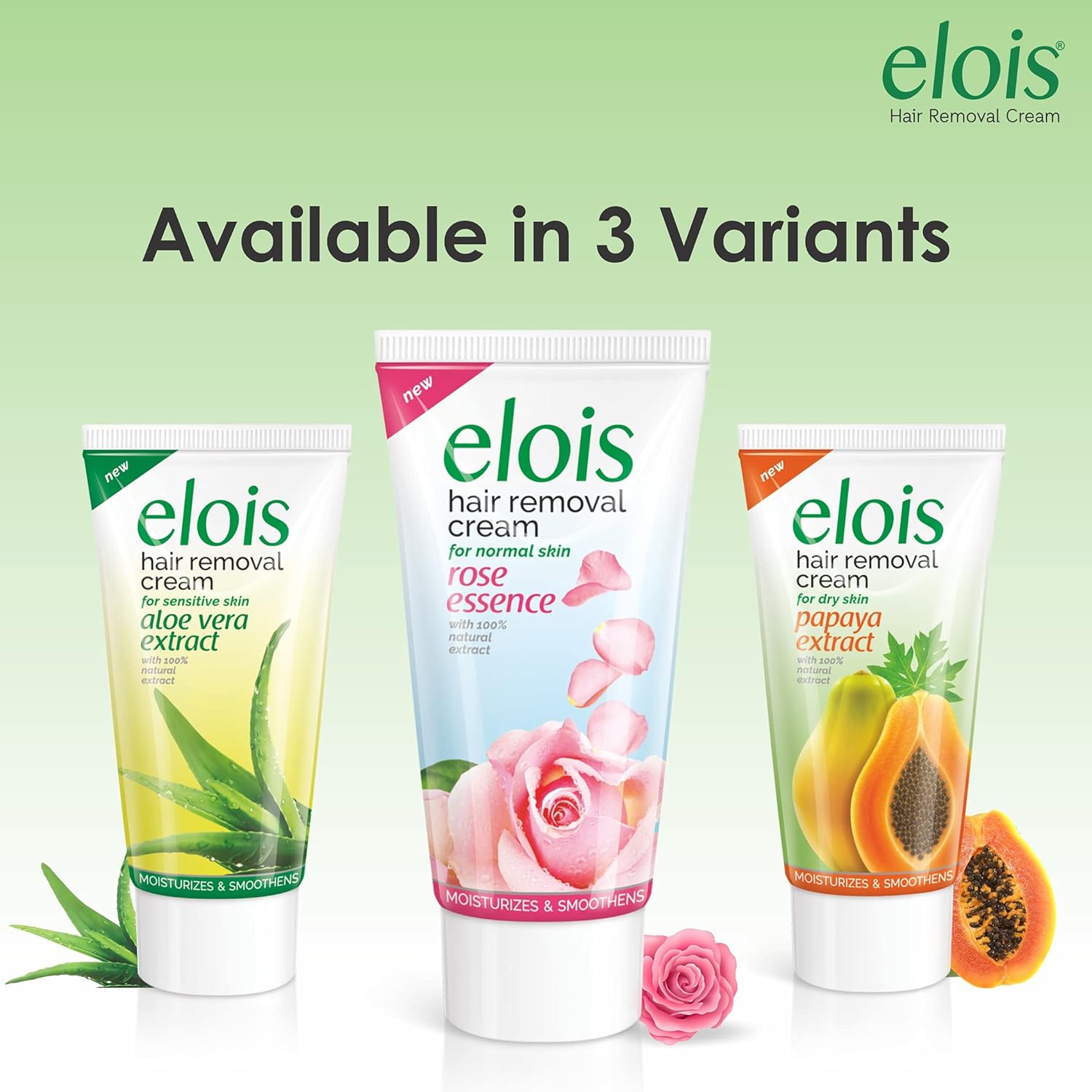 Elois Hair Removal Cream for Women Bikini Area, Underarms & Legs | Silky Soft Skin with Papaya Essence | For Legs, Underarms & Arms – 50g