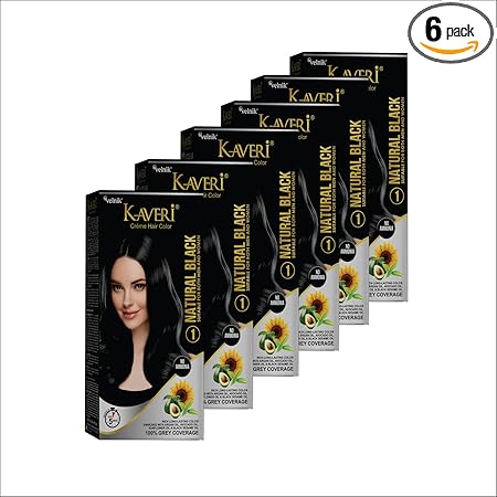 Kaveri Creme Hair Color - Organic Hair Colour With Grey Coverage - Long Lasting Conditioning Hair Color - For Natural Looking Results