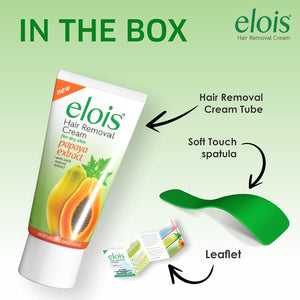 Elois Hair Removal Cream for Women & Girls | Hair Remover Cream for Bikini Area & Private Parts | Silky Soft Skin with Papaya Essence | For Legs, Underarms & Arms – 25g (Pack of 3)