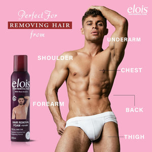 Elois Hair Removal Foam Spray For Men Painless Hair Removal For Arms Underarms & Legs – With Rose Extract Suitable For All Skin Type 200ml (Pack of 1 & 2, Rose)