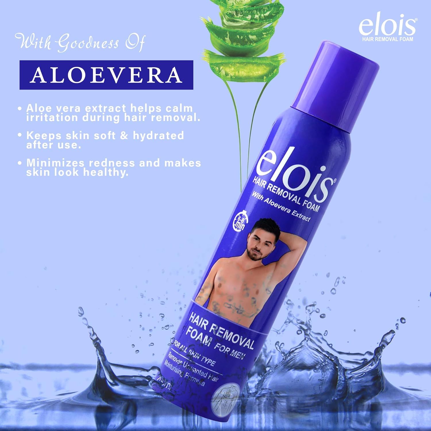 Elois Hair Removal Spray for Men 200ml | Aloe Vera Extract (Pack of 1 & 2)