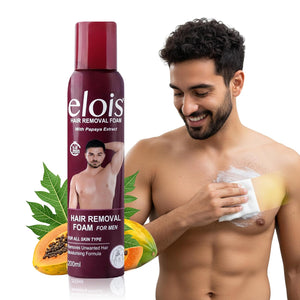 Elois Male Body Hair Remover Spray with Papaya Extract 200ml (Pack of 1 & 2)