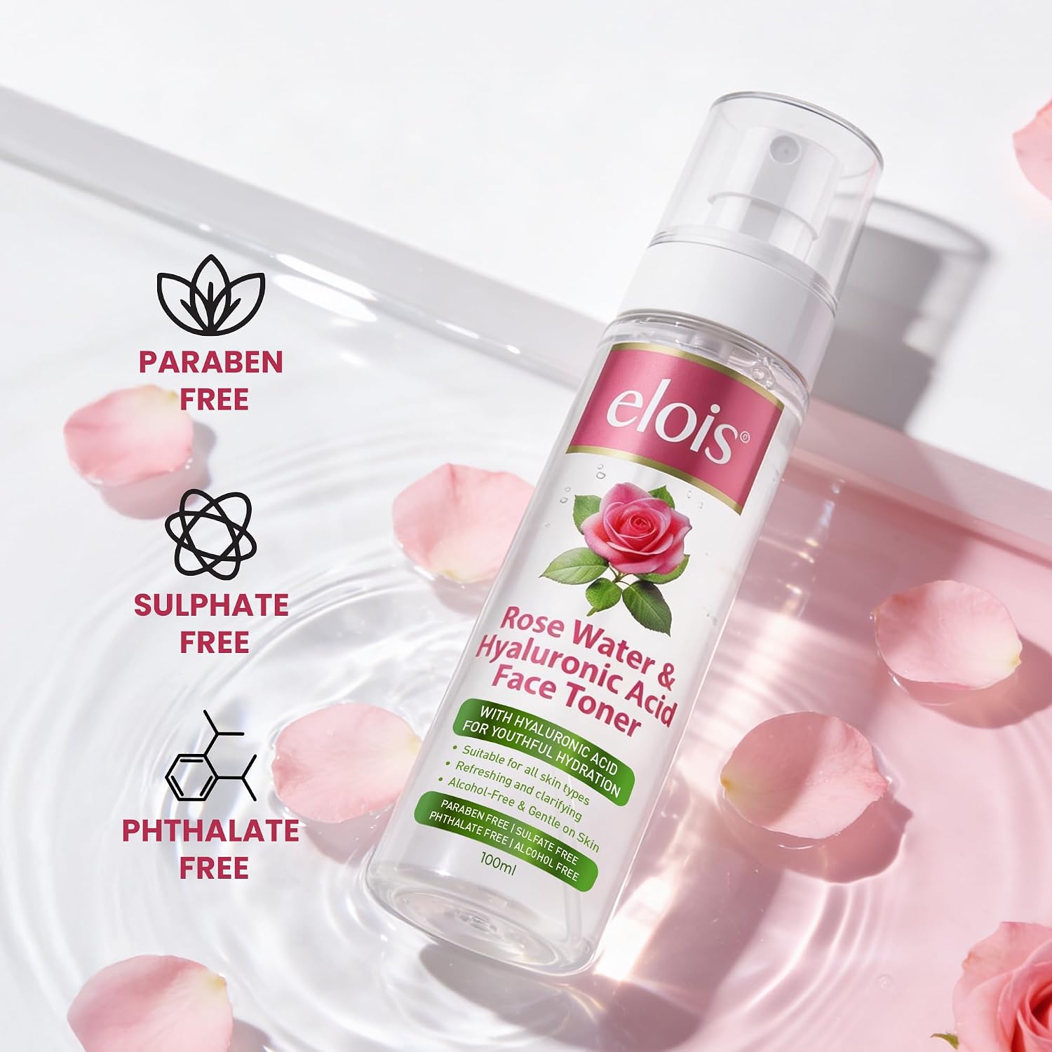 Elois Rose Water Toner for Face | Hydrating Formula | 100 ml | 100 g