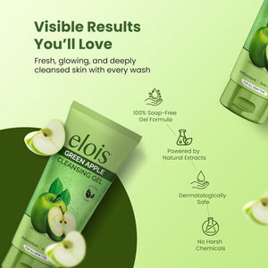 Elois Face Cleanser Gel Foaming Face Wash For Deep Cleansing & Hydrating With Green Apple Extract For Oily Acne Prone Skin For Men Women & Girls – 100gm