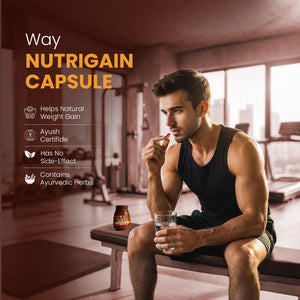 Nutrigain Ayurvedic Weight Gain Capsules for Men & Women | 60 Capsules