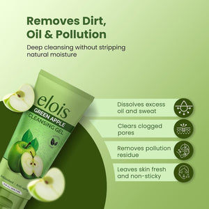Elois Face Cleanser Gel Foaming Face Wash For Deep Cleansing & Hydrating With Green Apple Extract For Oily Acne Prone Skin For Men Women & Girls – 100gm