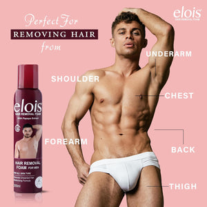 Elois Male Body Hair Remover Spray with Papaya Extract 200ml (Pack of 1 & 2)