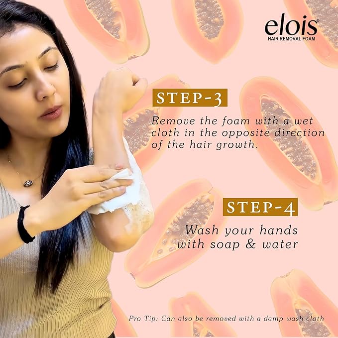 Elois Hair Removal Foam Spray for Women with Papaya Extract 200ml (Pack of 1 & 2)