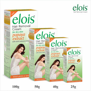 Elois Hair Removal Cream for Women & Girls | Hair Remover Cream for Bikini Area & Private Parts | Silky Soft Skin with Papaya Essence | For Legs, Underarms & Arms – 25g (Pack of 3)