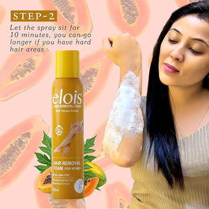 Elois Hair Removal Foam Spray for Women with Papaya Extract 200ml (Pack of 1 & 2)