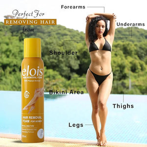 Elois Hair Removal Foam Spray for Women with Papaya Extract 200ml (Pack of 1 & 2)