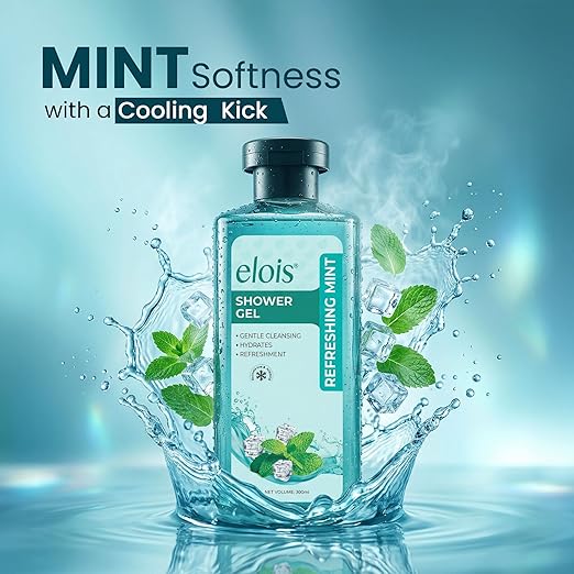 Elois Body Shower Gel For Gentle Cleansing With Deep Nourshing Formula Hydrates Skin for Women & Men Suitable for All Skin Types 300ml (Mint)