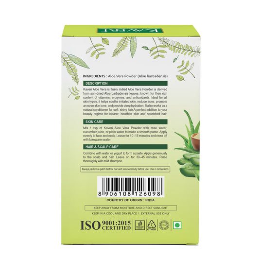 Kaveri Aloe Vera Natural Organic Powder for Hair & Skin | Chemical & Preservatives Free | For Face Pack Hair Mask & Scalp Nourishment | 200gm